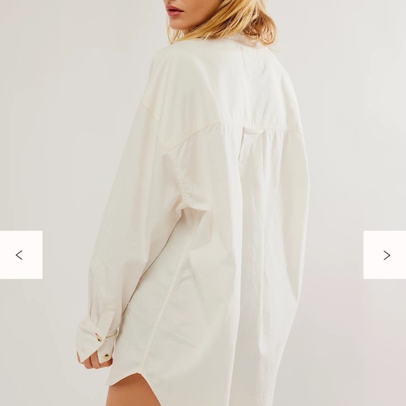 Free People The Freddie Tan khaki Castle wall color Oversized Button Down XS - Picture 7 of 15